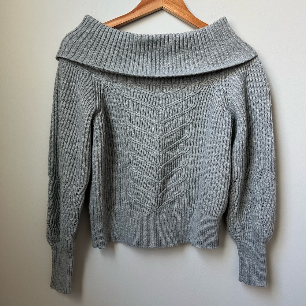 White House Black Market Wool Cashmere Blend Off The Shoulder Sweater Size S